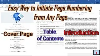 Start Page Numbering from Any Specific Page in MS Word