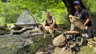 WE WENT TO THE WILD FOREST & Spent A Night In A  Shelter | Cooking Big Burger | Outdoor Life