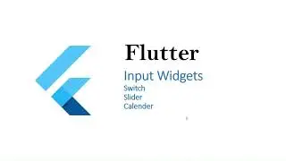Input Widget | Switch | Slider | Calendar