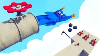 FALL FROM PIPELINE ONTO HARPOON AND CATAPULT | TABS - Totally Accurate Battle Simulator
