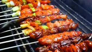 Thai pork BBQ | Barbeque - Thai street food บาร์บีคิวป้าพิณ