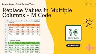 Replace Values of Multiple Columns in One Step using Table.ReplaceValue Function - M Code