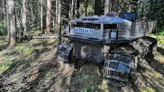 Самодельный гусеничный ВЕЗДЕХОД. Испытание по топкому болоту. БОЛОТОХОД