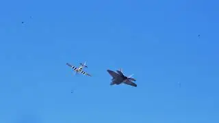 Side by side, F-22 Raptor and P51 Mustang