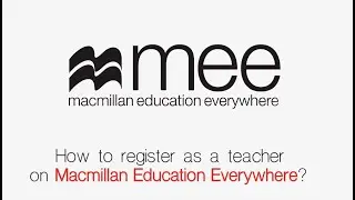 How to register as a teacher on Macmillan Education Everywhere