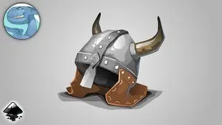 Medieval horned helmet. Vector drawing with Inkscape.