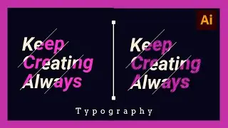 Sliced text design in Adobe Illustrator |typography |Ai | Step by step