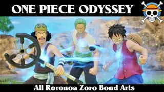 One Piece Odyssey Gameplay | All Roronoa Zoro Bond Arts (Pre-timeskip Traveling Outfit)