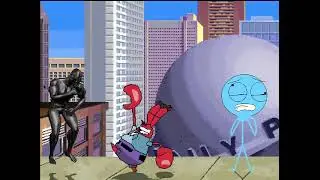 AAD Mugen Mr  Krabs and Glitchy Carlos Arcade