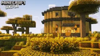 Relaxing Minecraft Longplay - Building A Scuffed Starter House (No Commentary)