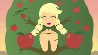 Equestria girl Applejack foot tickling.
