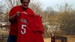 Norm Burns His Fat Clothes & Albert Pujols Jersey