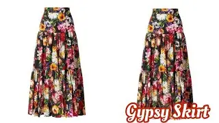 HOW TO MAKE A GYPSY SKIRT IN 15 MINS FOR BEGINNERS || TIERED SKIRT || GYPSY SKIRT|| GYPSY SKIRT DIY