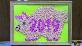 Quick application / DIY for the new year / Pig / DIY for kindergarten / New 2019