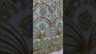 Khatali Work Designer Hand Val and Sequence embedded with Multi Thread Lehengacholi Sky