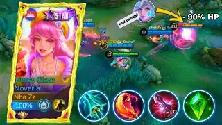 NOVARIA ONE SHOT HIGH DAMAGE DEAL 90% HP ENEMY | NOVARIA THIS BUILD & EMBLEM 2025 | MOBILE LEGENDS