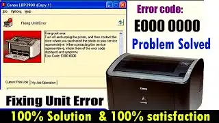 canon lbp 2900 prinrer||fuser unit error on canon lbp 2900 printer || error code:000  0000  solved