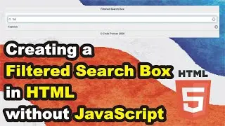 How to Create Filtered Search Box using only HTML || Search Box without JS || Code Pocker
