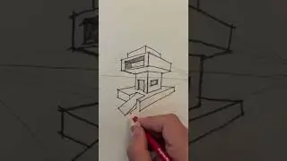 2 point perspective #shorts #perspective #sketch #architecture