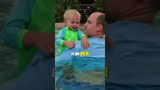 Baby's first time in the pool?! WATCH THIS 