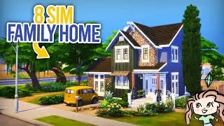 Affordable 8 Sim Family Home || The Sims 4 Limited Pack Speed Build 🏡