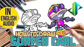 [DRAWPEDIA] HOW TO DRAW *NEW* SURFER CARL (BRAWLER) from BRAWL STARS - STEP BY STEP DRAWING TUTORIAL