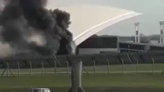 Incendio obligó a evacuar Aeropuerto de Carrasco 17/4/2018