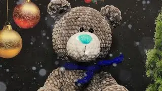 Шарф для медвежонка/Вяжем шарф спицами для начинающих/ шарфик для игрушек 