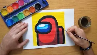 How to draw the Among Us logo - Cómo dibujar el logotipo de Among Us - Among Us app icon