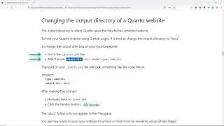 Changing a Quarto website's output directory