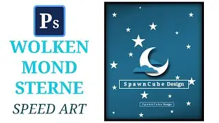 Wolken, Mond und Sterne by SpawnCube Design  [60FPS] [SPEEDART PHOTOSHOP]