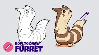 How to draw Furret (Pokemon)? Step by step drawing tutorial for kids | Easy and simple drawing