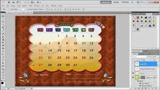 Photoshop Tutorials | How to Make a Desk Calendar Design in Adobe Photoshop