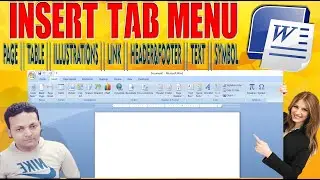 INSERT TAB MENU IN MICROSOFT WORD #microsoftword
