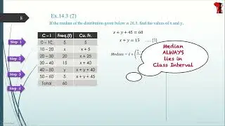 STATISTICS || MEDIAN || EXAMPL ON MISSING FREQUENCIES