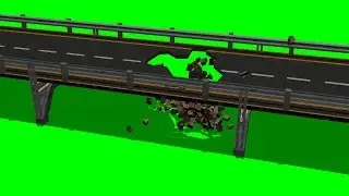 bridge roadway destruction   green screen effect 2