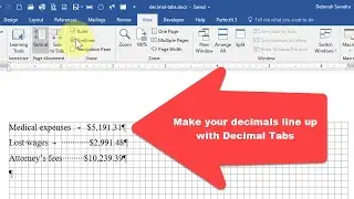 Don't line up numbers manually - use decimal tabs in Microsoft Word