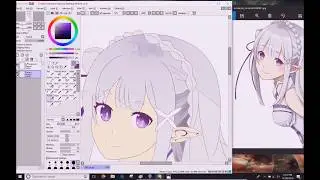 Emilia on Paint Tool SAI using mouse