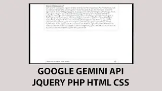 Google Gemini Api ile AI Chat Bot Yapımı | Google Gemini Api Chat Bot with Php | Gemini Yapay Zeka