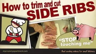How to cut pork side ribs.