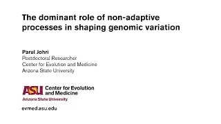 The dominant role of non-adaptive processes in shaping genomic variation - Parul Johri