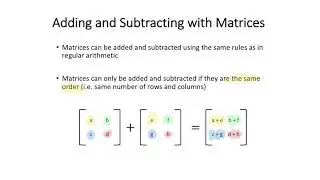 Adding and Subtracting Matrices - Example Missing Variables