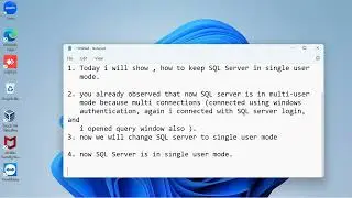 SQL SERVER IN SINGLE-USER MODE