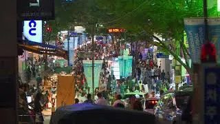 [4K] Seoul City Night Ambience, White ASMR, City Noise