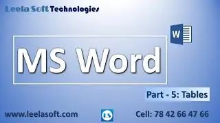 MS Word Part-5 | Micro Soft Office, Leela Soft Technologies, Madhusudhan, Ramavarapadu, Vijayawada.
