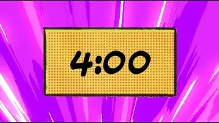 4 Minute Comic Book Style Countdown Timer, Super Hero Music 🎵