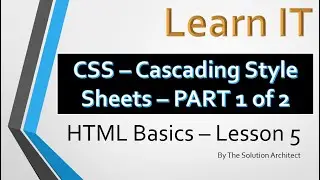 Learn IT: HTML Basics Lesson 5. (Part 1: CSS Style Sheet Basics)