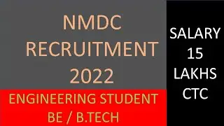 NMDC RECRUITMENT 2022 / EXECUTIVE TRAINEE / ENGINEERING STUDENT / ALL INDIA APPLY / nmdc vacancy