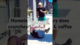 EX Military does Crunches for coffee and Donuts pt.2 ‼️💪❤️ #gym #helphomeless #shorts #viralvideo