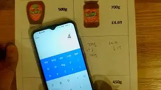 Comparing value by calculating cost per 100g